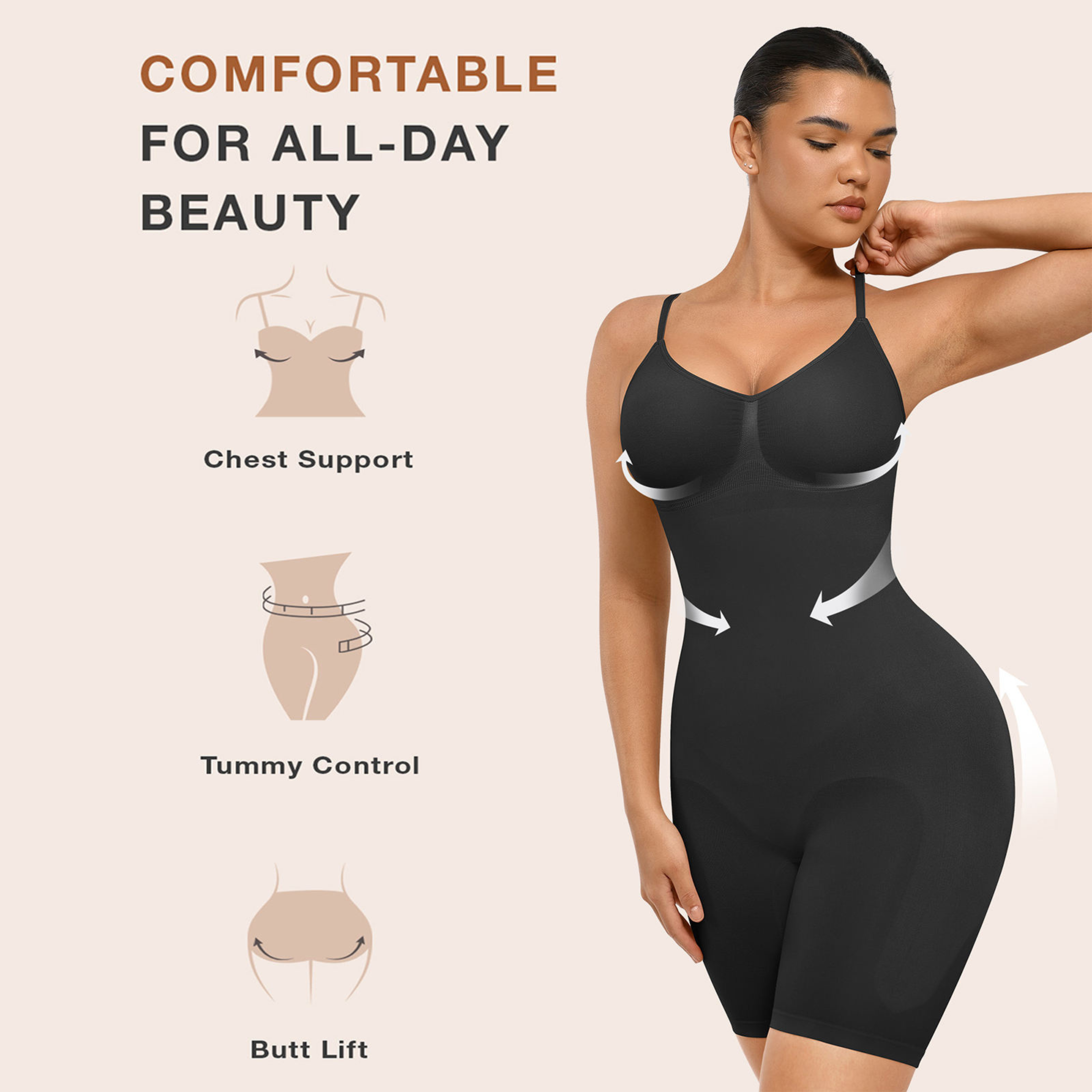 Seamless Full Body Shapewear Bodysuit for Women