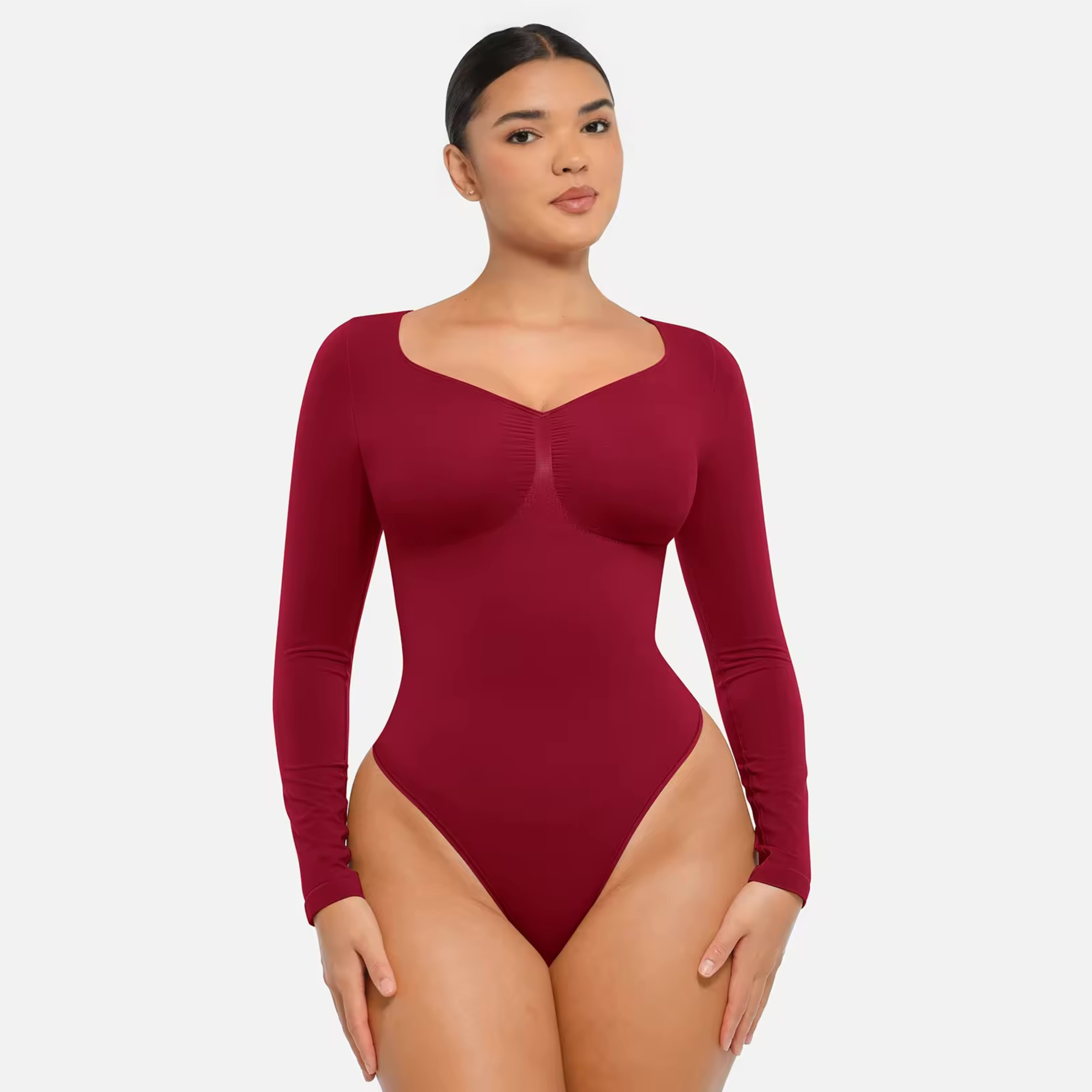 Seamless Full Sleeve Tummy Control Shapewear Bodysuit for Women