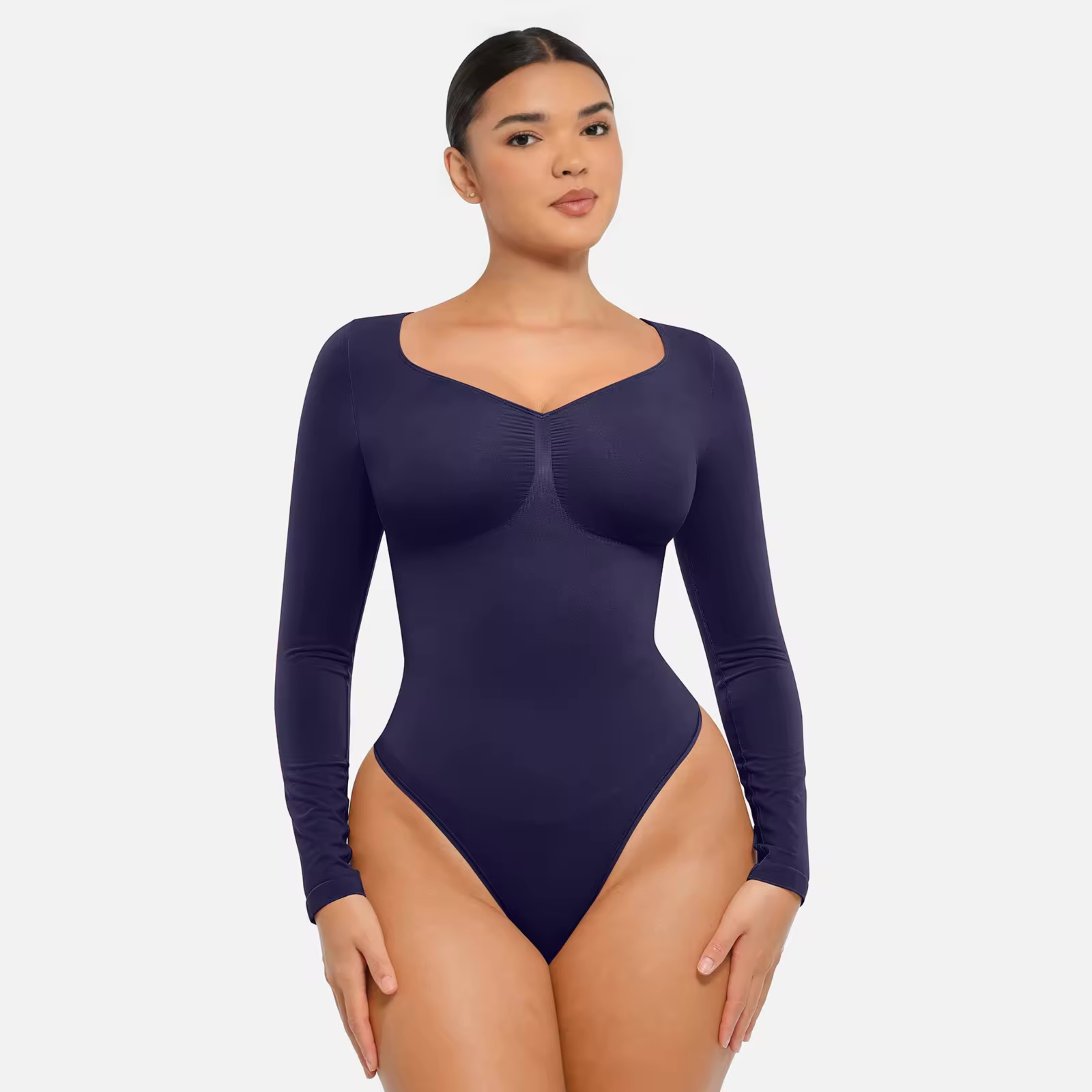 Seamless Full Sleeve Tummy Control Shapewear Bodysuit for Women