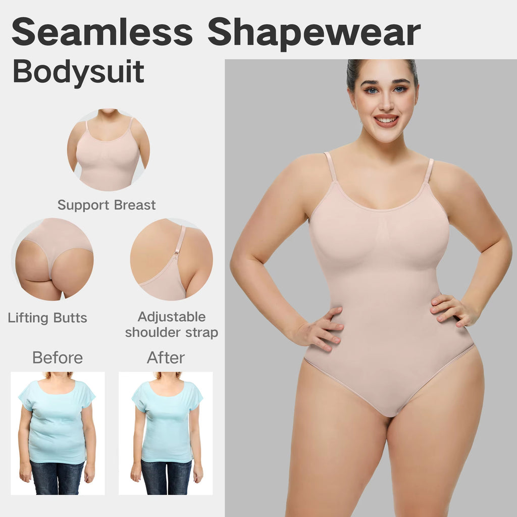 Women's Seamless Backless Thong Shapewear Bodysuit